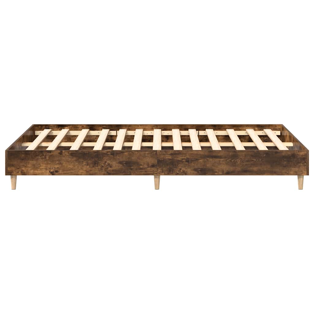 Bedframe zonder matras 120x200 cm spaanplaat gerookt eiken is nu te koop bij PeponiXL, paradijselijk wonen!
