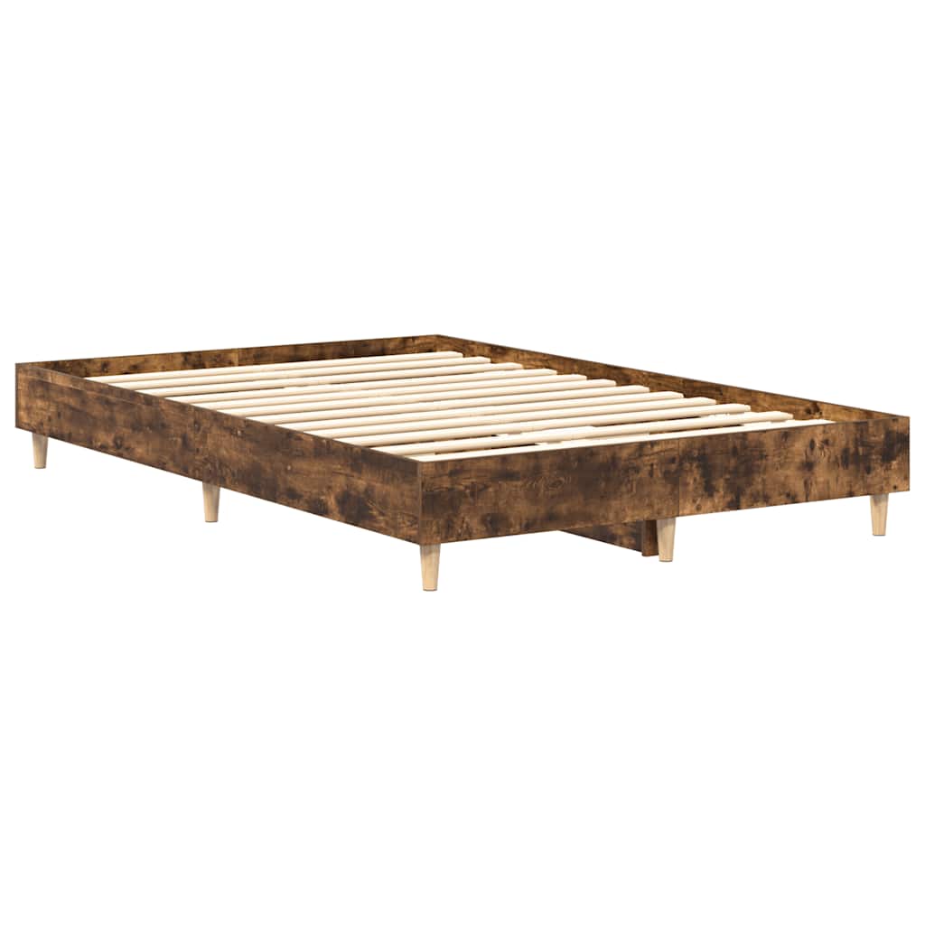 Bedframe zonder matras 120x200 cm spaanplaat gerookt eiken is nu te koop bij PeponiXL, paradijselijk wonen!