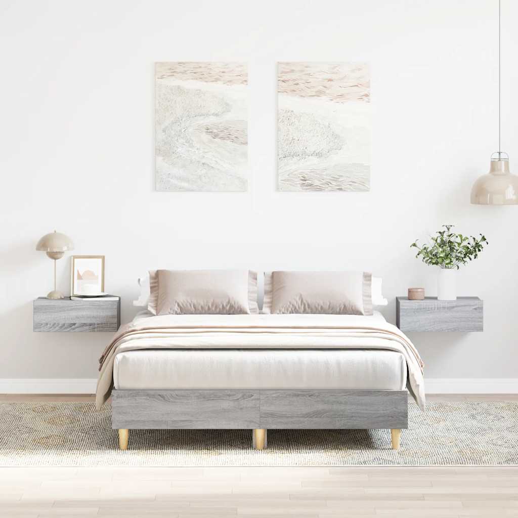 Bedframe zonder matras 120x200 cm spaanplaat grijs sonoma is nu te koop bij PeponiXL, paradijselijk wonen!