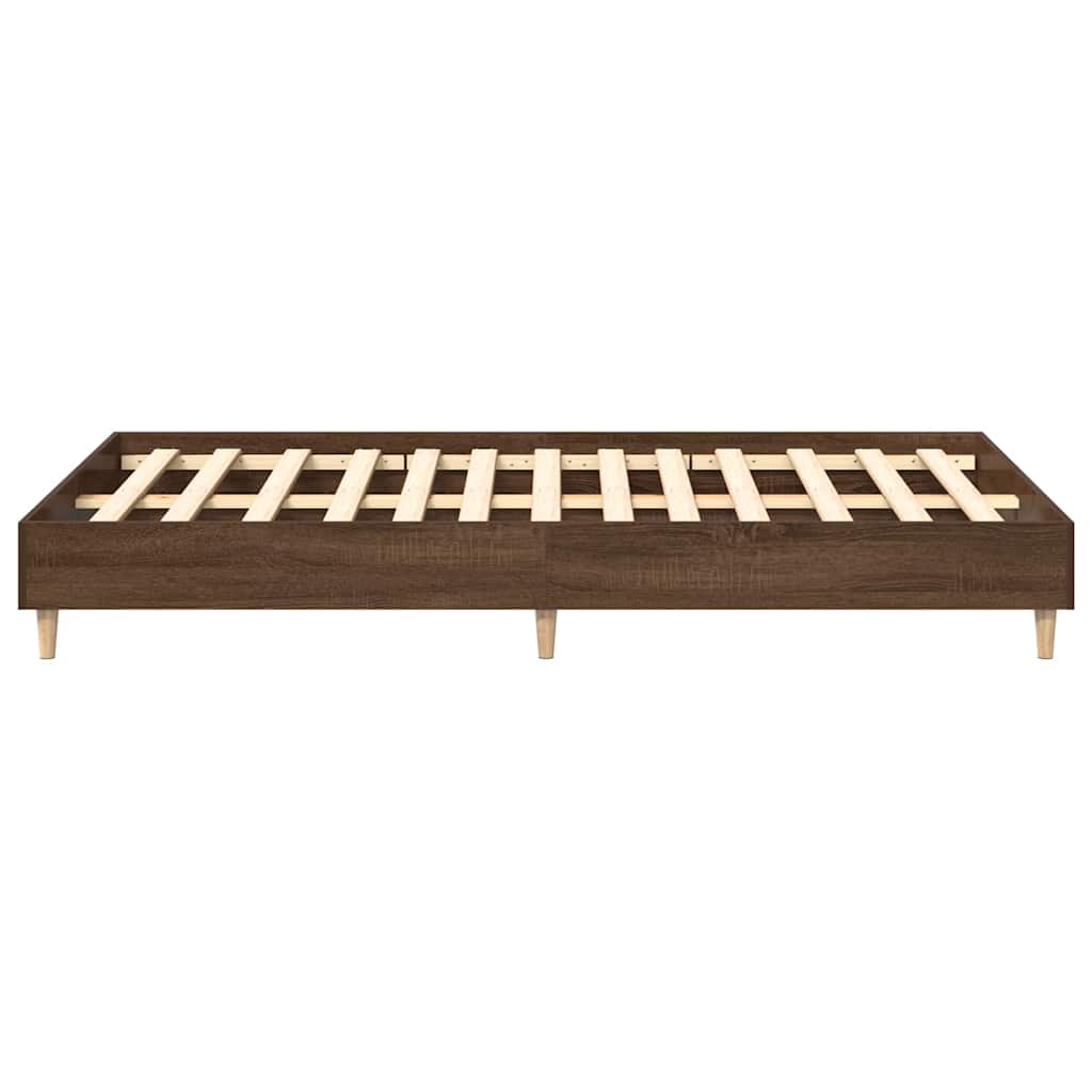 Bedframe zonder matras 120x200 cm spaanplaat bruin eikenkleurig is nu te koop bij PeponiXL, paradijselijk wonen!
