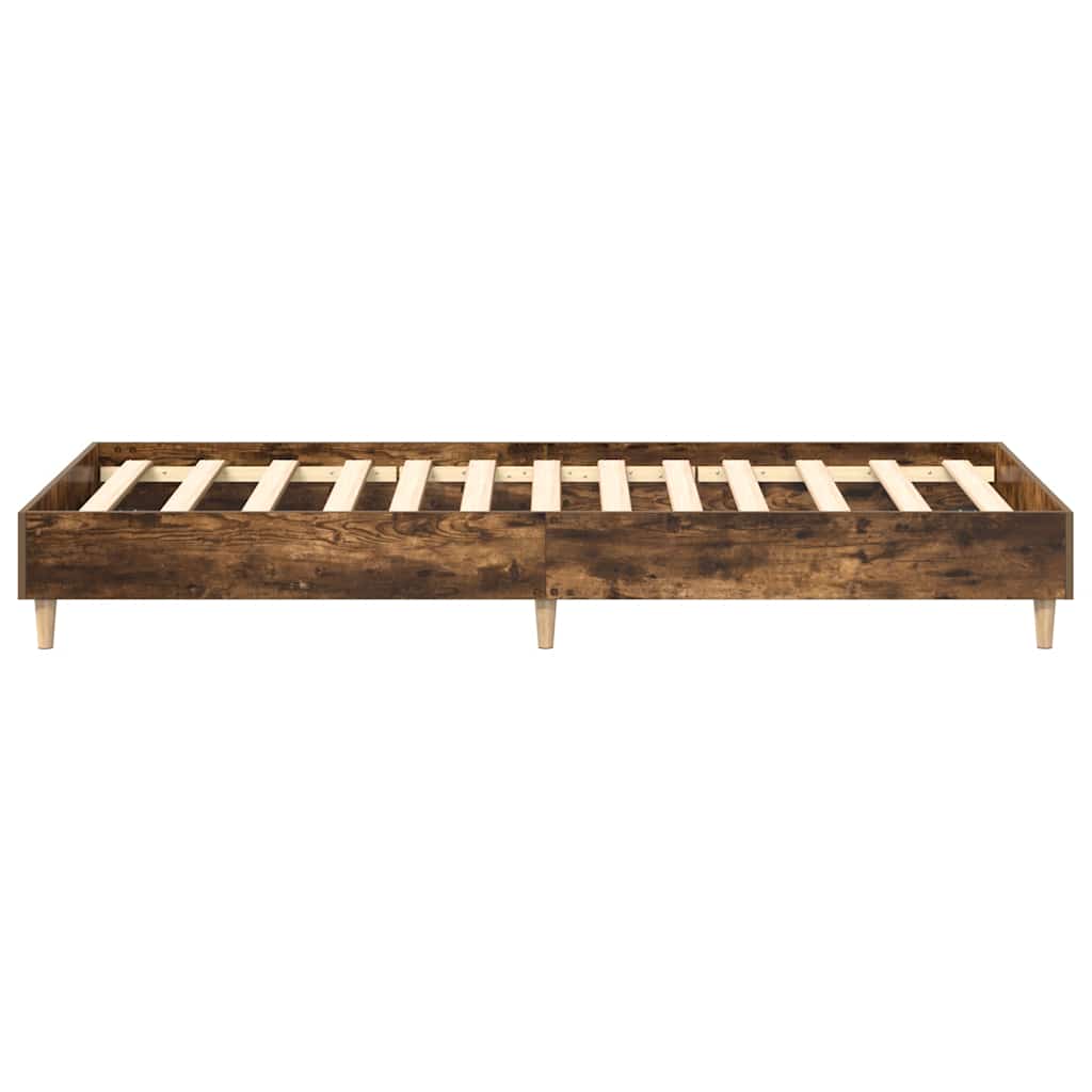 Bedframe zonder matras 100x200 cm spaanplaat gerookt eiken is nu te koop bij PeponiXL, paradijselijk wonen!