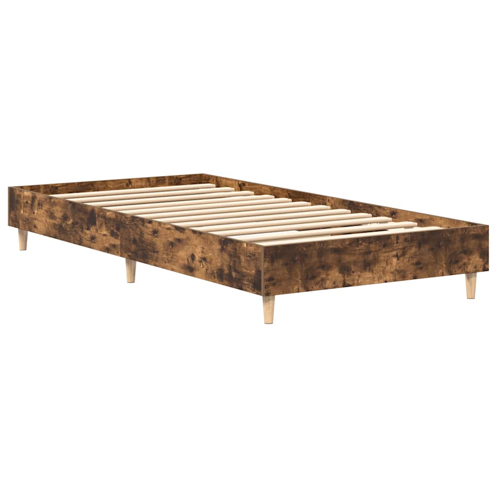 Bedframe zonder matras 100x200 cm spaanplaat gerookt eiken is nu te koop bij PeponiXL, paradijselijk wonen!