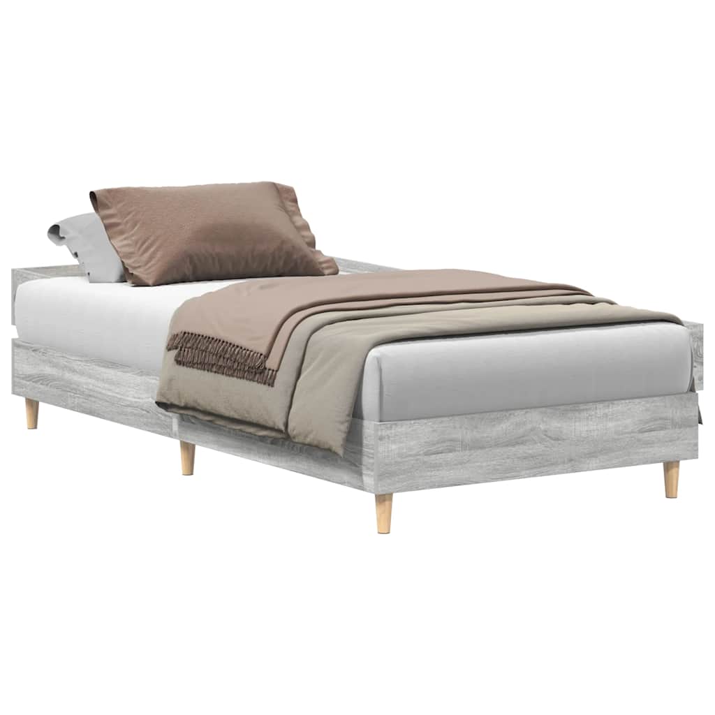 Bedframe zonder matras 100x200 cm spaanplaat grijs sonoma is nu te koop bij PeponiXL, paradijselijk wonen!