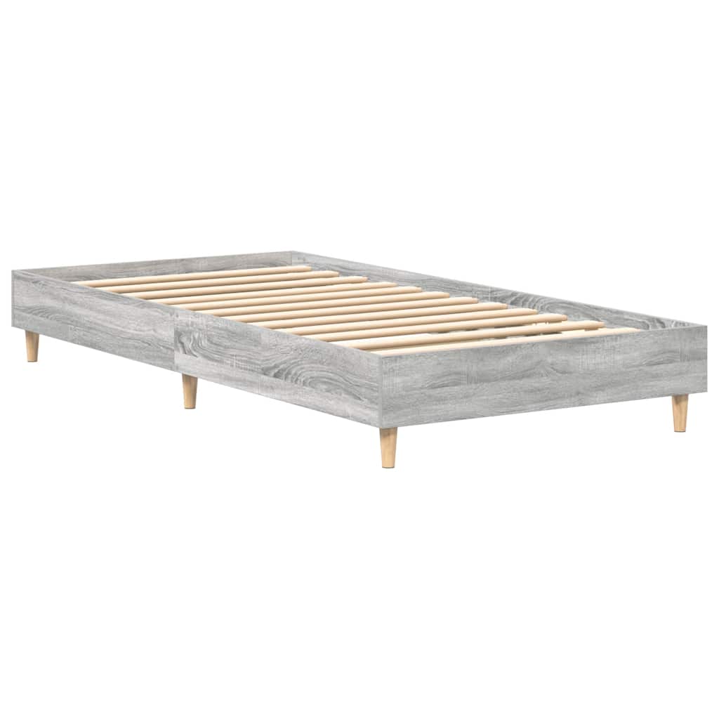 Bedframe zonder matras 100x200 cm spaanplaat grijs sonoma is nu te koop bij PeponiXL, paradijselijk wonen!