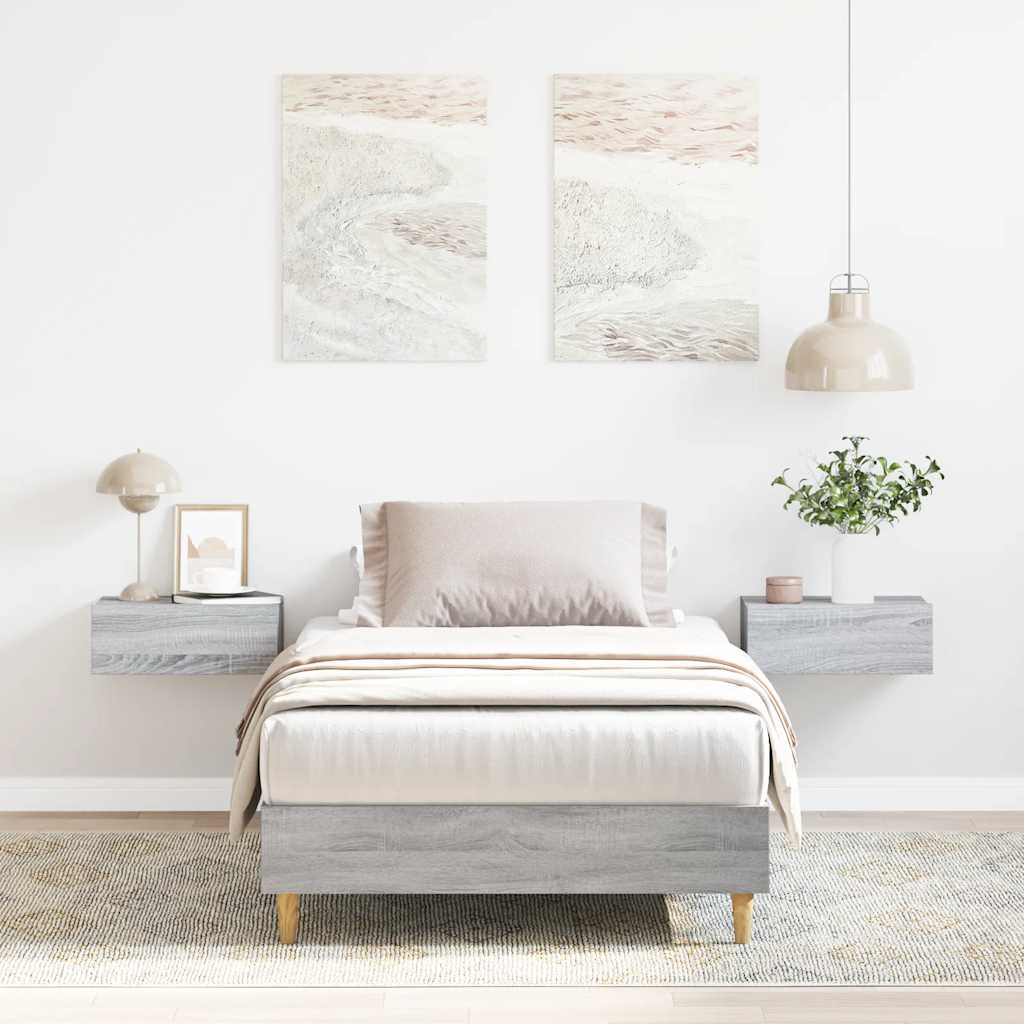 Bedframe zonder matras 100x200 cm spaanplaat grijs sonoma is nu te koop bij PeponiXL, paradijselijk wonen!