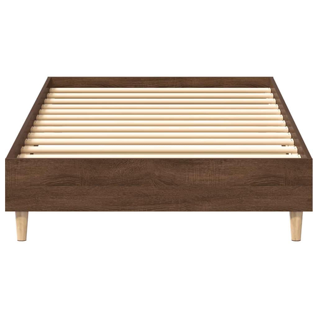 Bedframe zonder matras 100x200 cm spaanplaat bruin eikenkleurig is nu te koop bij PeponiXL, paradijselijk wonen!