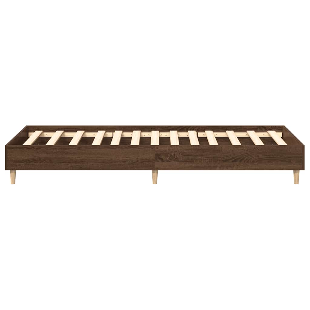 Bedframe zonder matras 100x200 cm spaanplaat bruin eikenkleurig is nu te koop bij PeponiXL, paradijselijk wonen!