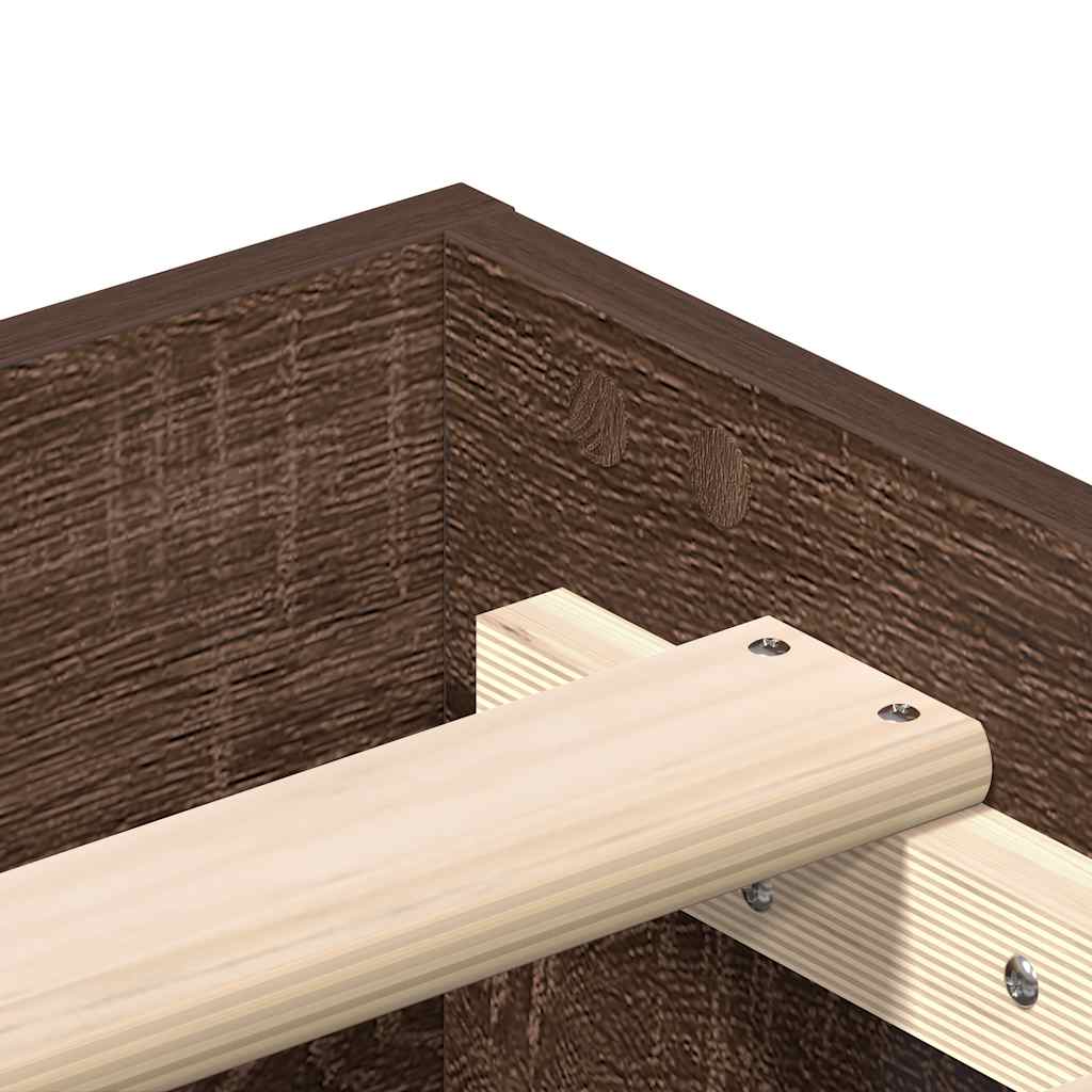 Bedframe zonder matras 100x200 cm spaanplaat bruin eikenkleurig is nu te koop bij PeponiXL, paradijselijk wonen!