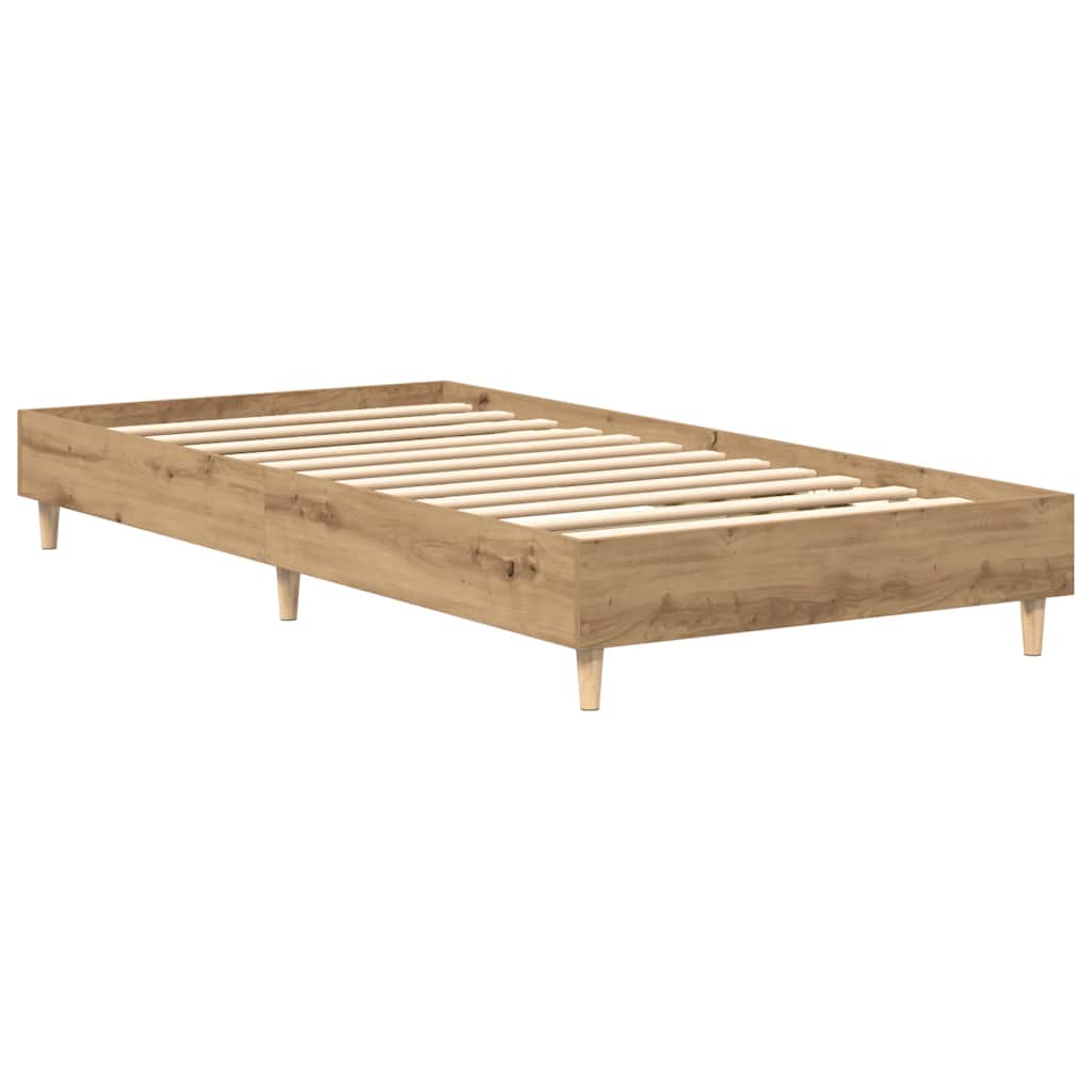 Bedframe zonder matras 100x200 cm spaanplaat artisanaal eiken is nu te koop bij PeponiXL, paradijselijk wonen!