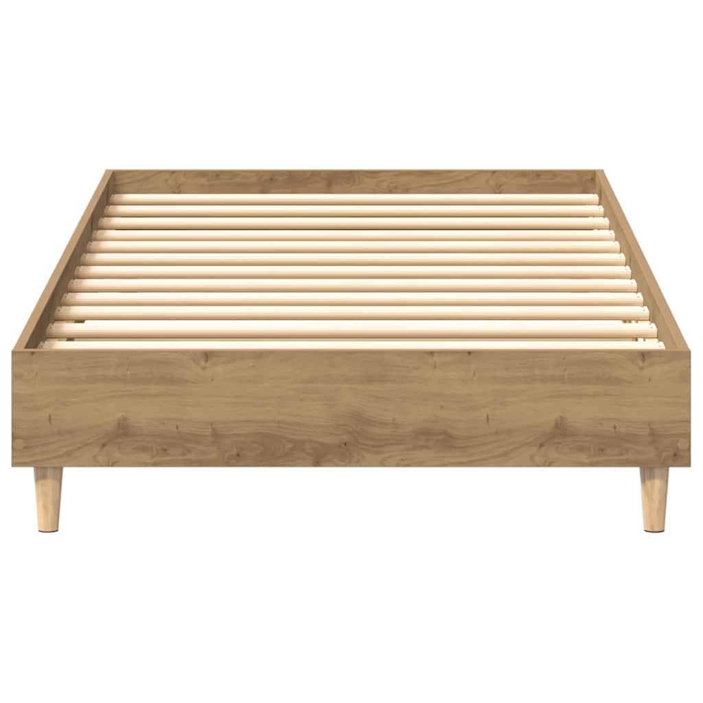Bedframe zonder matras 100x200 cm spaanplaat artisanaal eiken is nu te koop bij PeponiXL, paradijselijk wonen!