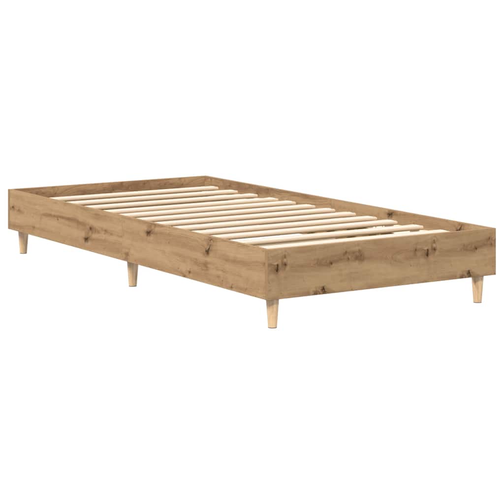 Bedframe zonder matras 100x200 cm spaanplaat artisanaal eiken is nu te koop bij PeponiXL, paradijselijk wonen!