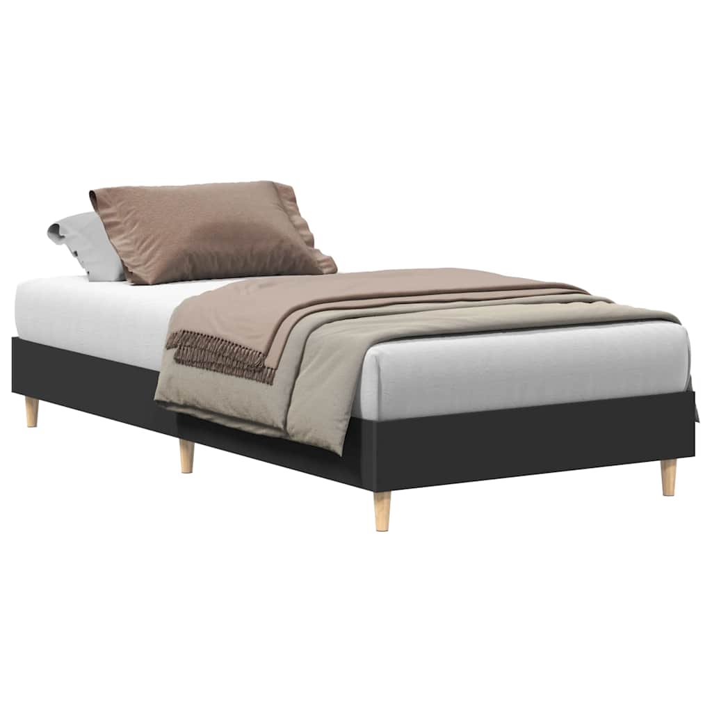 Bedframe zonder matras 90x200 cm spaanplaat zwart is nu te koop bij PeponiXL, paradijselijk wonen!