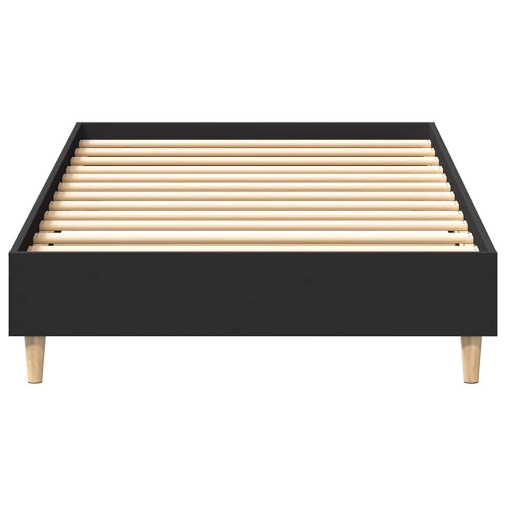 Bedframe zonder matras 90x200 cm spaanplaat zwart is nu te koop bij PeponiXL, paradijselijk wonen!