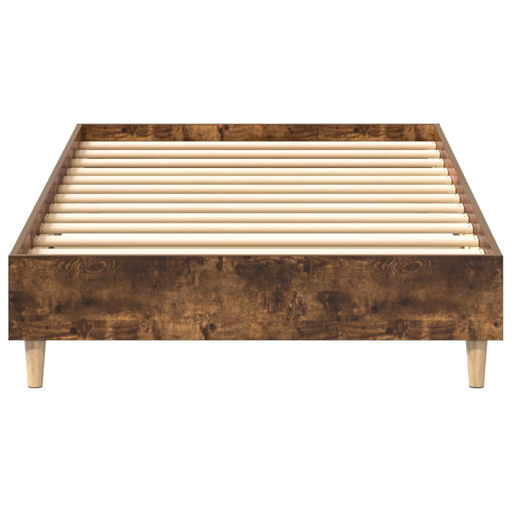 Bedframe zonder matras 90x200 cm spaanplaat gerookt eiken is nu te koop bij PeponiXL, paradijselijk wonen!