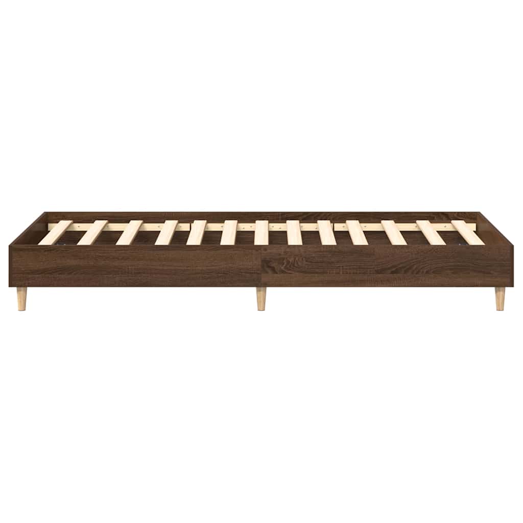Bedframe zonder matras 90x200 cm spaanplaat bruin eiken is nu te koop bij PeponiXL, paradijselijk wonen!