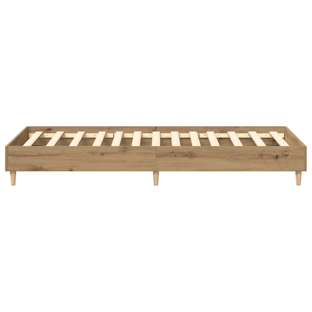 Bedframe zonder matras 90x200 cm spaanplaat artisanaal eiken is nu te koop bij PeponiXL, paradijselijk wonen!