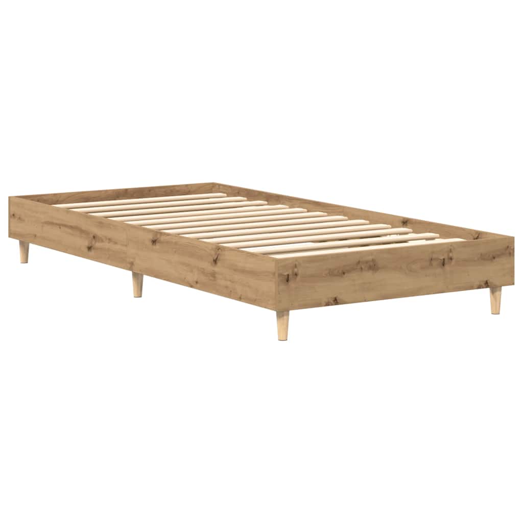 Bedframe zonder matras 90x200 cm spaanplaat artisanaal eiken is nu te koop bij PeponiXL, paradijselijk wonen!
