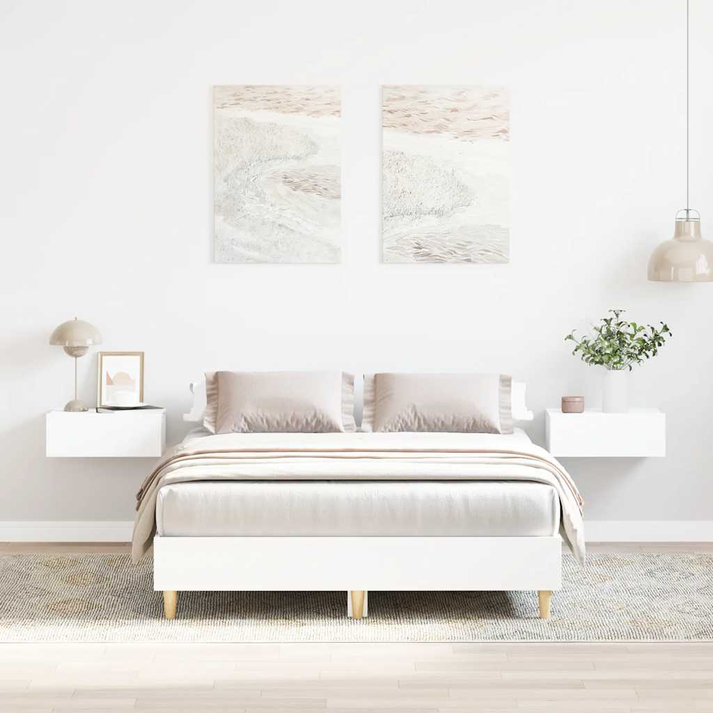 Bedframe zonder matras 140x190 cm spaanplaat wit is nu te koop bij PeponiXL, paradijselijk wonen!