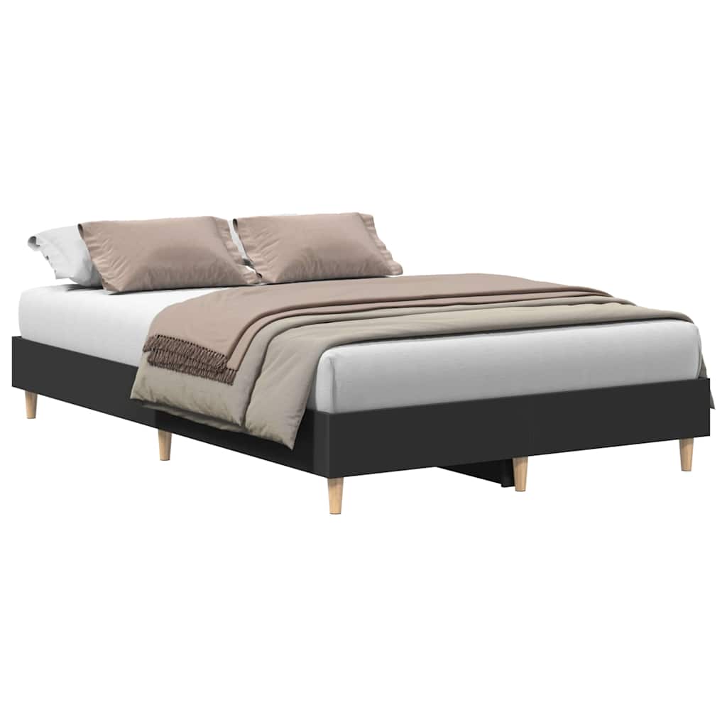 Bedframe zonder matras 140x190 cm spaanplaat zwart is nu te koop bij PeponiXL, paradijselijk wonen!