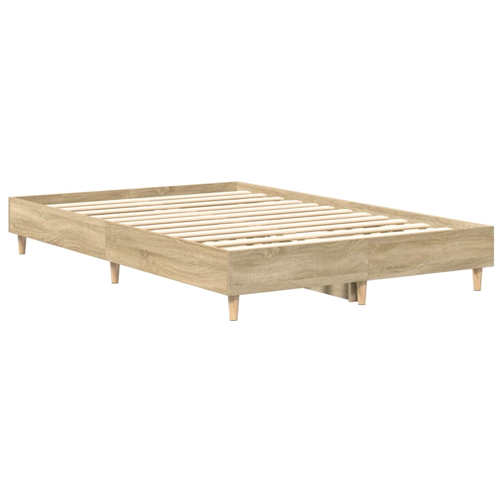 Bedframe zonder matras 140x190cm spaanplaat sonoma eikenkleurig is nu te koop bij PeponiXL, paradijselijk wonen!