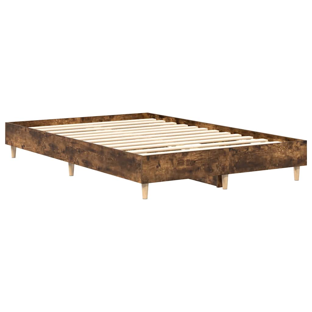 Bedframe zonder matras 140x190 cm spaanplaat gerookt eiken is nu te koop bij PeponiXL, paradijselijk wonen!