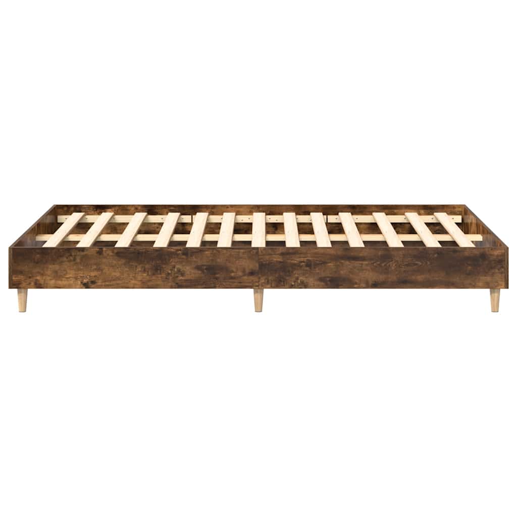 Bedframe zonder matras 140x190 cm spaanplaat gerookt eiken is nu te koop bij PeponiXL, paradijselijk wonen!