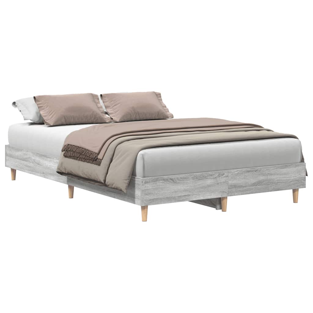 Bedframe zonder matras 140x190 cm spaanplaat grijs sonoma is nu te koop bij PeponiXL, paradijselijk wonen!