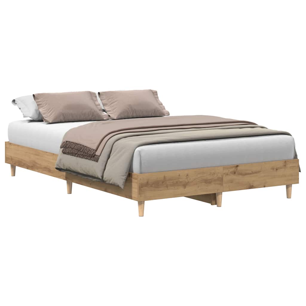 Bedframe zonder matras spaanplaat ambachtelijk eikenkleurig is nu te koop bij PeponiXL, paradijselijk wonen!