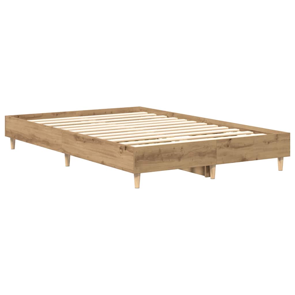 Bedframe zonder matras spaanplaat ambachtelijk eikenkleurig is nu te koop bij PeponiXL, paradijselijk wonen!