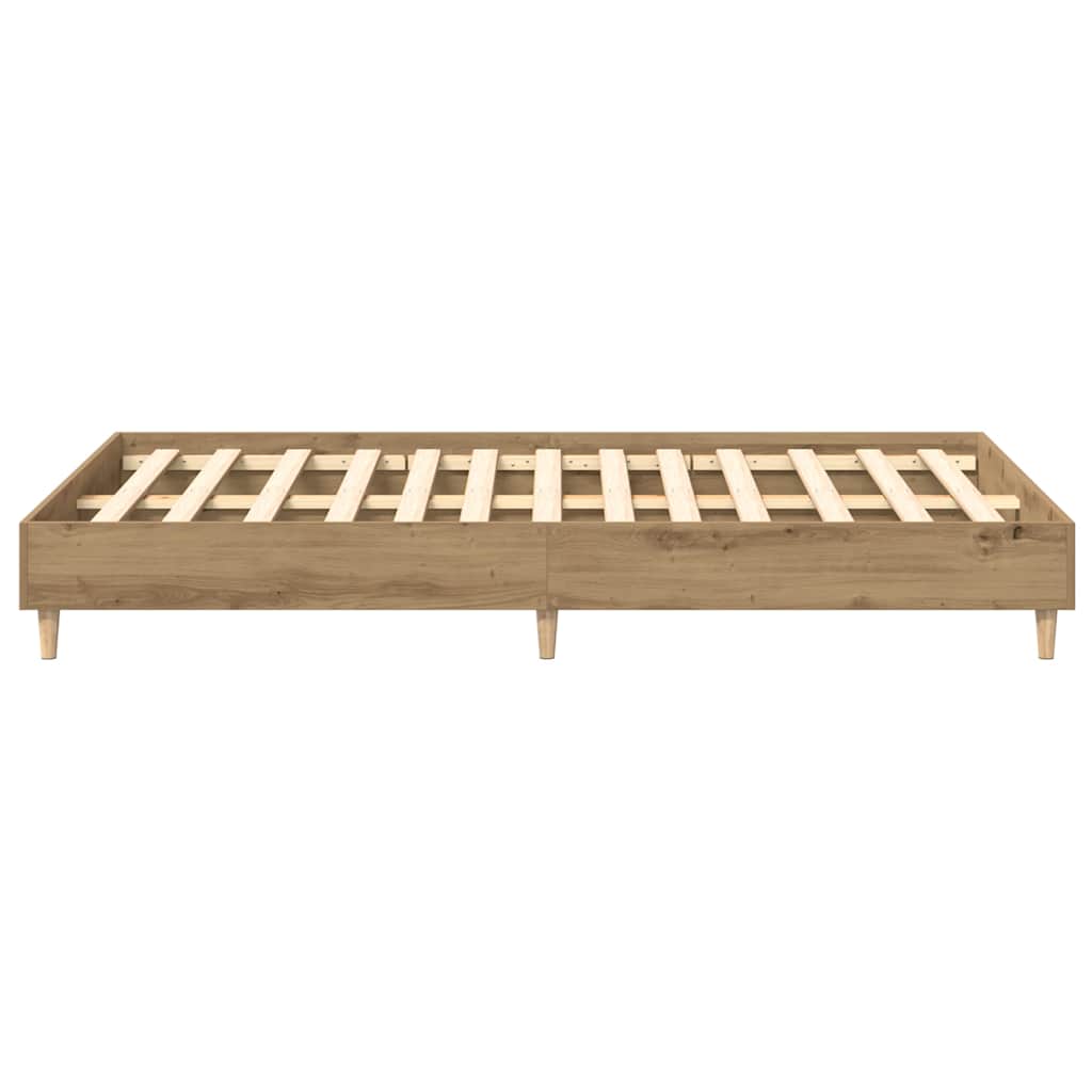 Bedframe zonder matras spaanplaat ambachtelijk eikenkleurig is nu te koop bij PeponiXL, paradijselijk wonen!