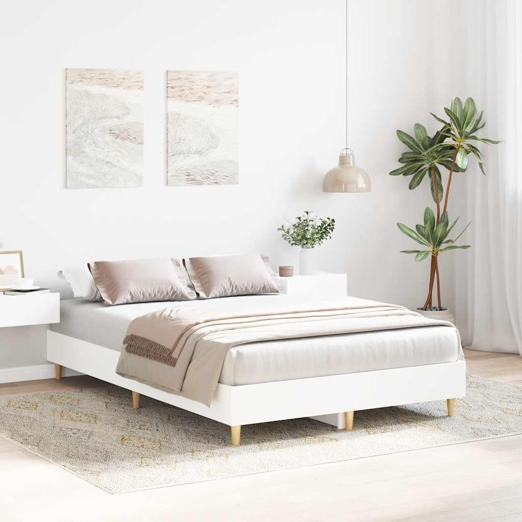 Bedframe zonder matras 135x190 cm spaanplaat wit is nu te koop bij PeponiXL, paradijselijk wonen!