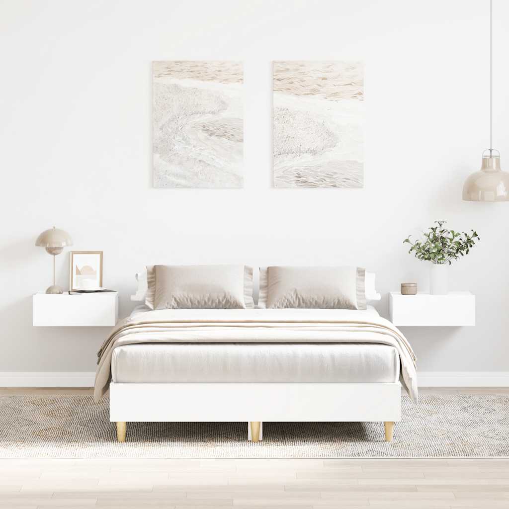 Bedframe zonder matras 135x190 cm spaanplaat wit is nu te koop bij PeponiXL, paradijselijk wonen!