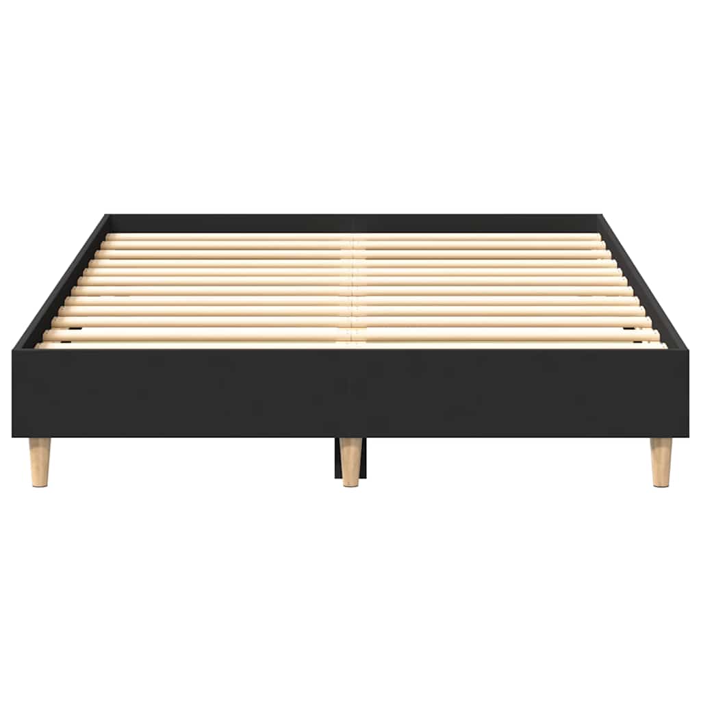 Bedframe zonder matras 135x190 cm spaanplaat zwart is nu te koop bij PeponiXL, paradijselijk wonen!