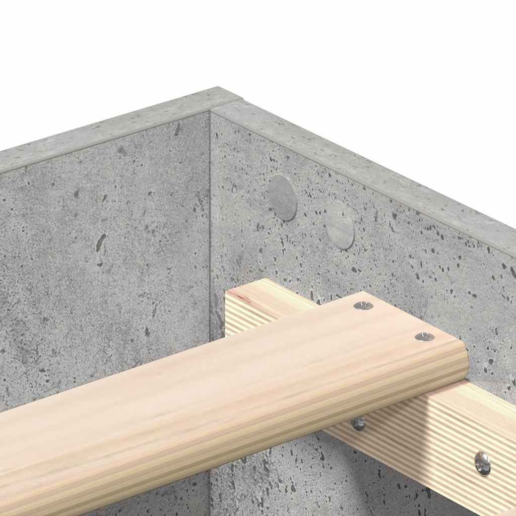 Bedframe zonder matras 135x190 cm spaanplaat betongrijs is nu te koop bij PeponiXL, paradijselijk wonen!