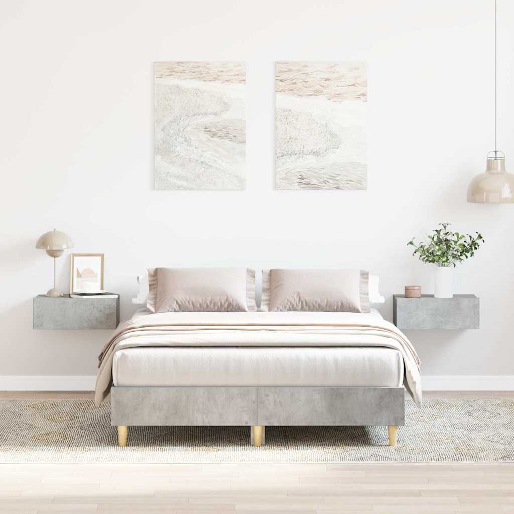 Bedframe zonder matras 135x190 cm spaanplaat betongrijs is nu te koop bij PeponiXL, paradijselijk wonen!