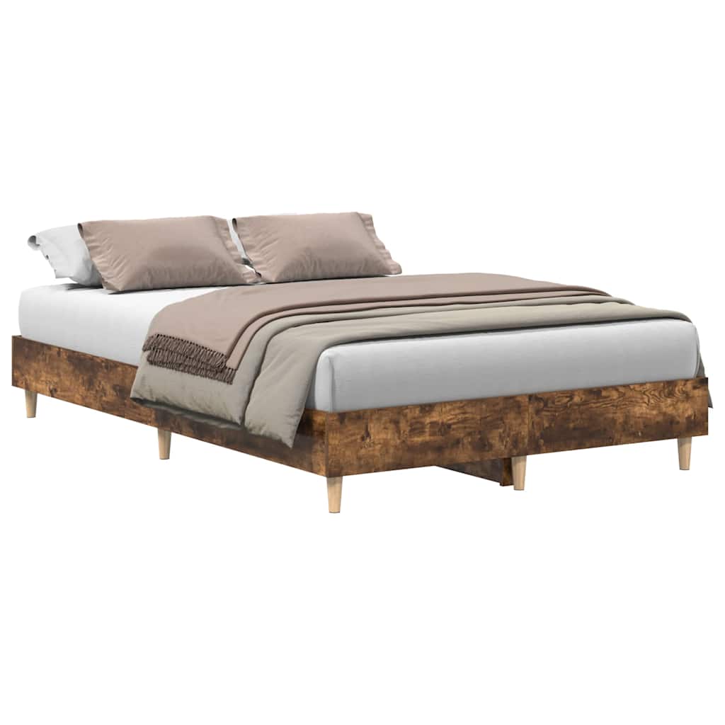 Bedframe zonder matras spaanplaat gerookt eiken is nu te koop bij PeponiXL, paradijselijk wonen!