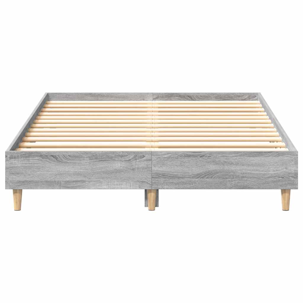 Bedframe zonder matras 135x190 cm spaanplaat grijs sonoma is nu te koop bij PeponiXL, paradijselijk wonen!