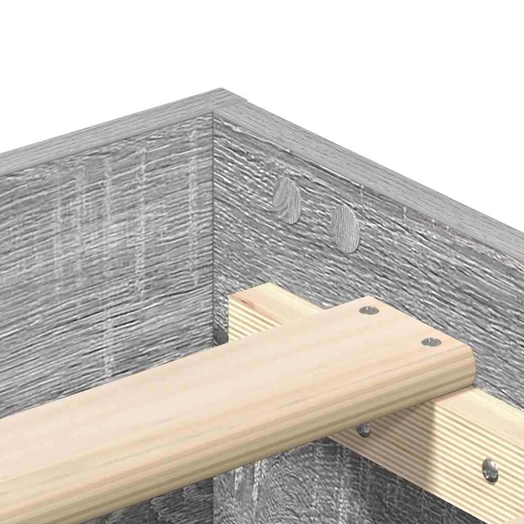 Bedframe zonder matras 135x190 cm spaanplaat grijs sonoma is nu te koop bij PeponiXL, paradijselijk wonen!
