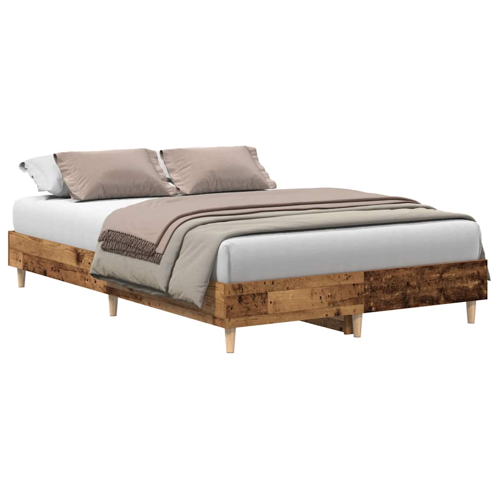 Bedframe zonder matras 135x190 cm bewerkt hout oud hout is nu te koop bij PeponiXL, paradijselijk wonen!