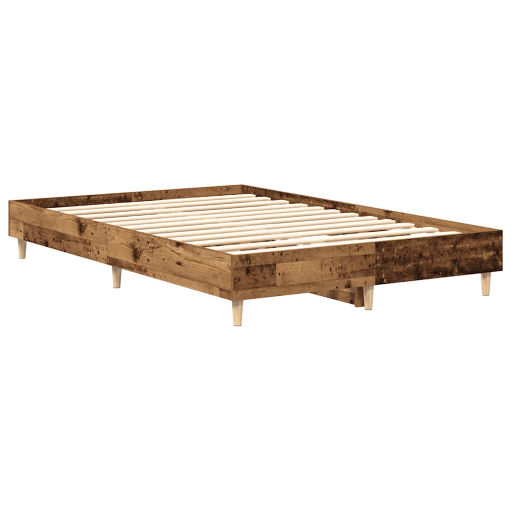 Bedframe zonder matras 135x190 cm bewerkt hout oud hout is nu te koop bij PeponiXL, paradijselijk wonen!