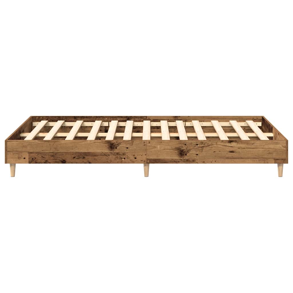 Bedframe zonder matras 135x190 cm bewerkt hout oud hout is nu te koop bij PeponiXL, paradijselijk wonen!