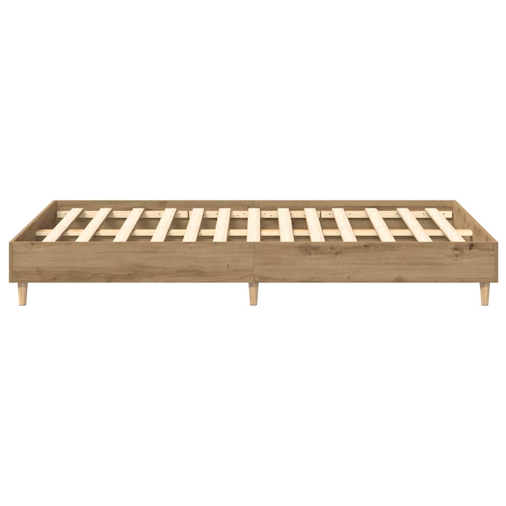 Bedframe zonder matras spaanplaat artisanaal eikenkleurig is nu te koop bij PeponiXL, paradijselijk wonen!