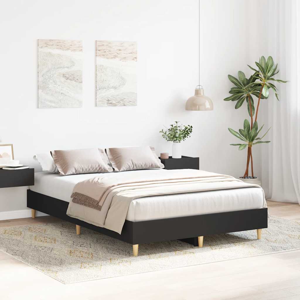 Bedframe zonder matras 120x190 cm spaanplaat zwart is nu te koop bij PeponiXL, paradijselijk wonen!