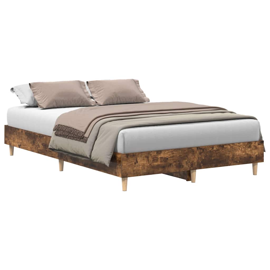 Bedframe zonder matras 120x190 cm spaanplaat gerookt eiken is nu te koop bij PeponiXL, paradijselijk wonen!