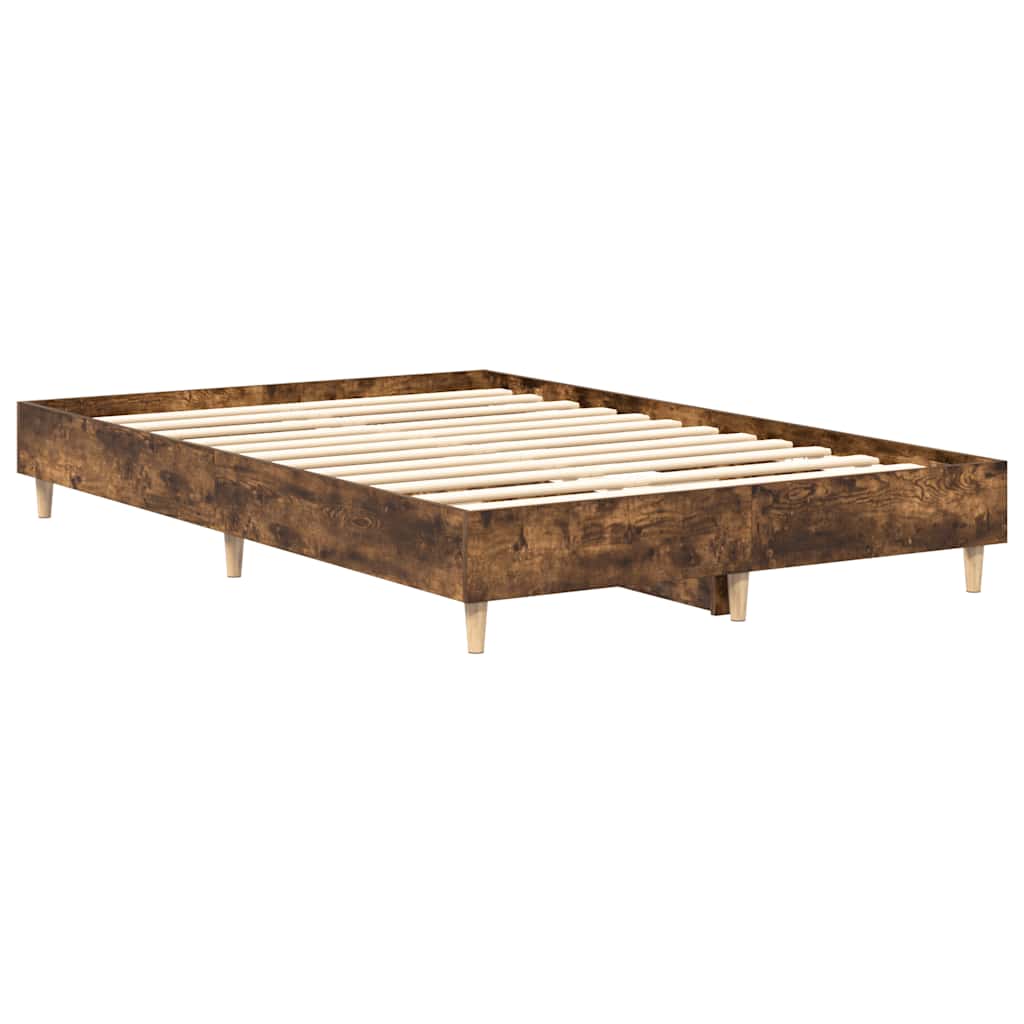 Bedframe zonder matras 120x190 cm spaanplaat gerookt eiken is nu te koop bij PeponiXL, paradijselijk wonen!