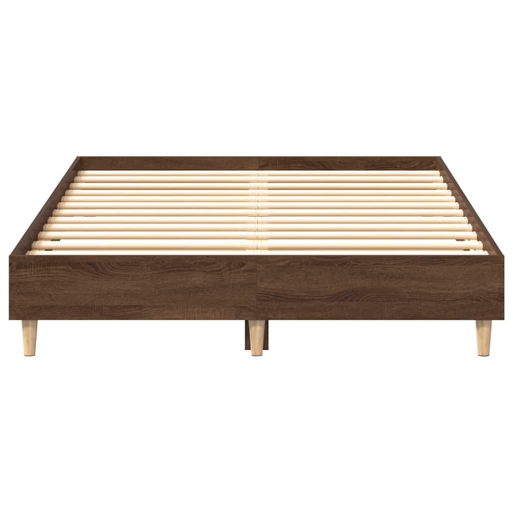 Bedframe zonder matras 120x190 cm spaanplaat bruin eikenkleurig is nu te koop bij PeponiXL, paradijselijk wonen!