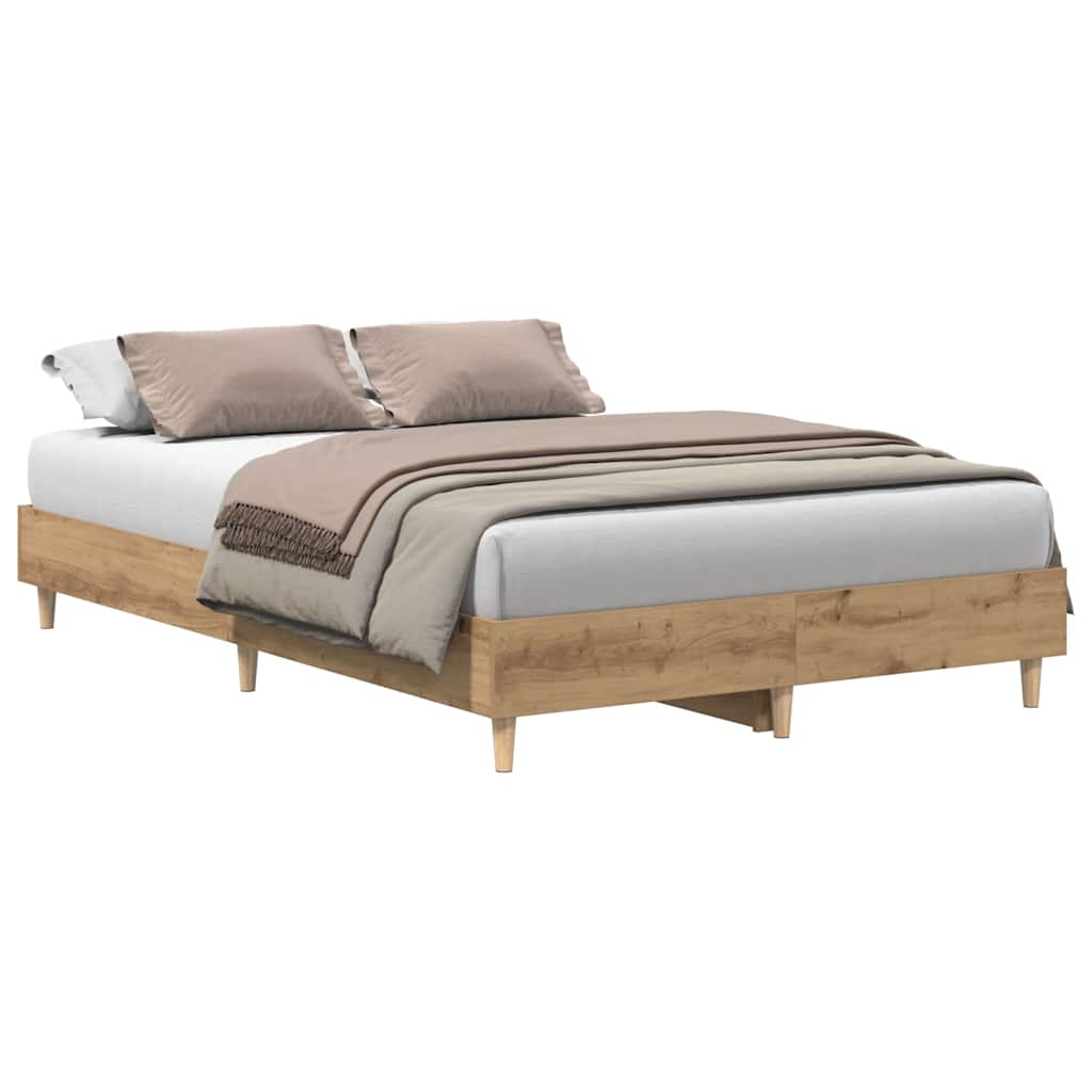 Bedframe zonder matras 120x190 cm spaanplaat artisanaal eiken is nu te koop bij PeponiXL, paradijselijk wonen!