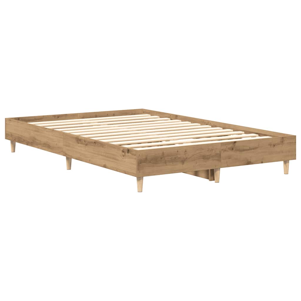 Bedframe zonder matras 120x190 cm spaanplaat artisanaal eiken is nu te koop bij PeponiXL, paradijselijk wonen!