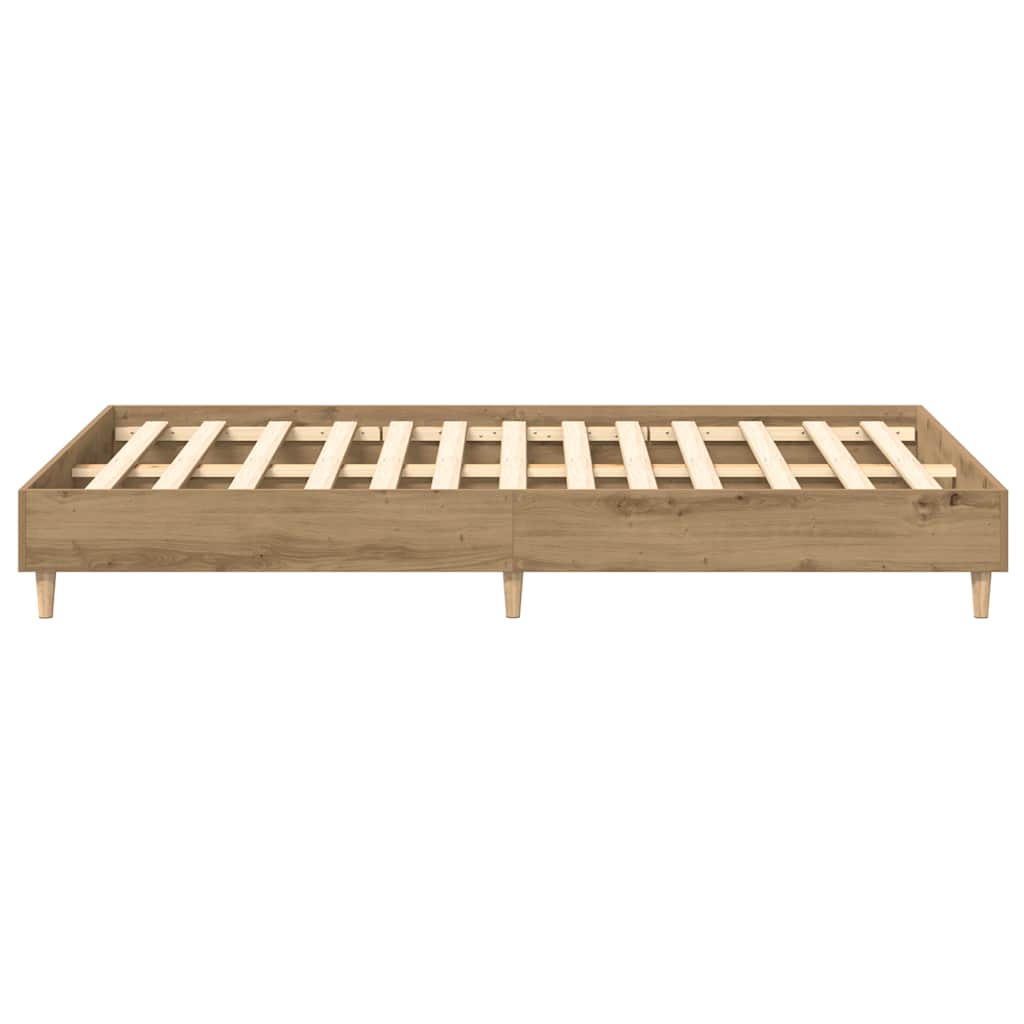 Bedframe zonder matras 120x190 cm spaanplaat artisanaal eiken is nu te koop bij PeponiXL, paradijselijk wonen!