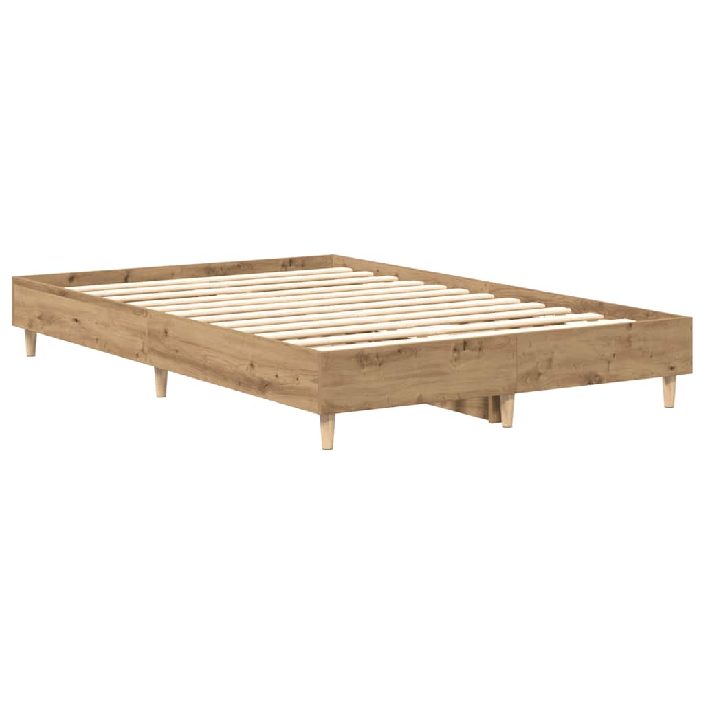 Bedframe zonder matras 120x190 cm spaanplaat artisanaal eiken is nu te koop bij PeponiXL, paradijselijk wonen!